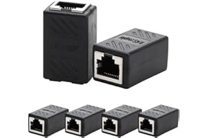Hugwait 6 Pack Acoplador RJ45 10 Gbps, Conector Ethernet Cat7/Cat6/Cat5e/Cat5, Adaptador Ethernet Hembra a Hembra, Conector RJ45 para Blindado y de Alta Velocidad, Empalme rj45 para Cable Red