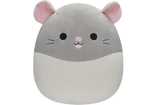 Squishmallows Originaux 30cm - Rat Gris et Blanc