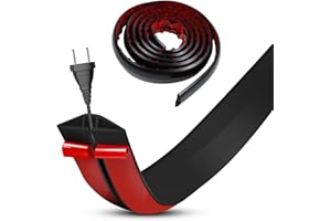 DIKARIYA Pasacables Suelo, 3M Canaleta Pasacables para Suelo, Protector de Cables para Suelo, Cubiertas de Suelo para Cables Autoadhesiva Montaje para Todos los Hogar, Oficina, Escuela, Almacén