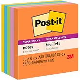 Post-it Super Sticky Notes, 3 x 3, beş Jewel Pop Colors, 5 90-sheet ped/Paket