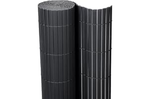 LESTARAIN E-starain Canisse en PVC pour Jardin Balcon et Terrasse,Brise Vue Double Face Pare-Soleil pour Jardin 300 * 100cm Gris