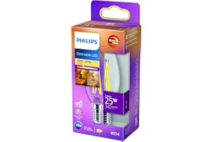 LED classic - 25W, B35, E14, Klart glas, filamentljuskälla, WarmGlow 2200-2700 Kelvin, Dimbar, Varm Vit, 929003011901