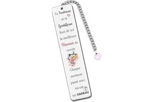 HZBLAZ Maman Marque-Pages Fête Des Mères Cadeaux Fleur Meilleure Maman Fils Fille Amour Pour Toujours Noël D'Anniversaire Merci Retraite Apprécier Souvenirs Action de Grâce Femmes Livre Accessoire