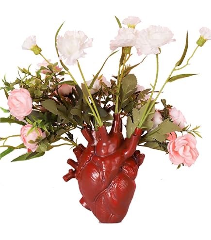 Herz Vase Aus Harz – Kreative Skulptur Als Blumentopf Oder Deko Für Zuhause, Ca. 16,5 Cm Hoch