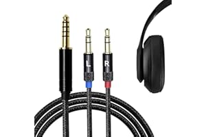 okcsc AX 4,4 mm verbessertes Ersatz-Kopfhörer-Audiokabel für Hifiman Sundara, Ananda, Arya, HE400SE, HE-400i, Balance 4,4 mm Stecker auf Dual 3,5 mm