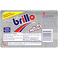 Mr Muscle Brillo Multi-Use Soap Pads, Steel Wool Scrub Pad for Kitchen, Hob and Grill Cleaning, Pack of 5