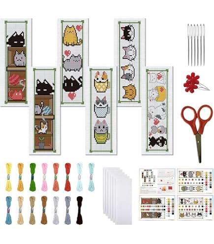 Marque-page Le Bonheur Des Dames Au Point Compté Orangerie - 5x20 Cm, Kit Point De Croix Aida 18ct