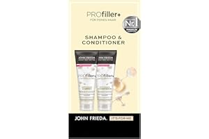 John Frieda PROfiller+ zestaw – szampon, 250 ml i odżywka, 250 ml – typ włosów: delikatny – zagęszcza i odżywia włosy – z biotyną i kwasem hialuronowym