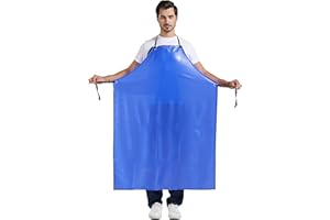 Nanxson Apron Tool apron PVC Apron work apron Protective clothing Oil-proof Waterproof Men’s Blue Food Factory CF3037