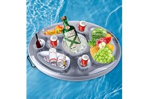 BNGXR Portabibite Gonfiabile, Bar Piscina Galleggiante 8 per Snack Drink Portabottiglie Galleggiante PVC Portabicchieri per Piscina l'Estate All'Aperto Spiaggia