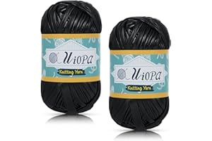 Uiopa Fettuccia Metallico per Borse a Uncinetto, 2 x 100g(2 x 45m) Filato Grosso di Tessuto in Poliestere, Filo Uncinetto per Borse, Cestini, Tappeti, Fai da Te, Artigianato