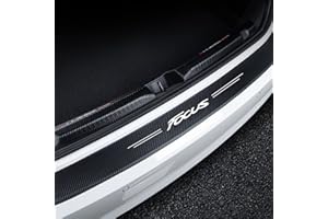 Symilov Car Rear Bumper Protector for Fo-rd Focus 1 2 3 4 MK1 MK2 MK3 MK4, Carbon Fiber Trunk Sill Plate Anti-Scratch Cover Sticker Decorative Strips Styling Accessories,Black