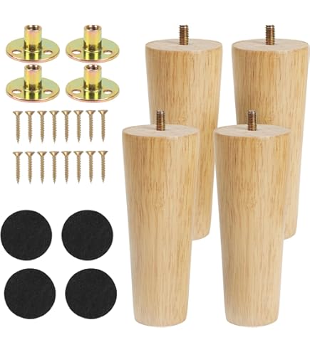 QUEEN ANNE WOODEN LEGS 250mm MAHOGANY STAIN HIGH SET OF 4 REPLACEMENT Furniture Feet Self Fixed - View #11