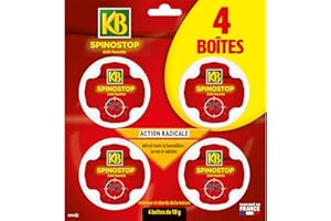 KB HOME DEFENSE Spinostop Anti-Fourmis Boîtes Appâts – Pack de 4 x 10g – Élimine le Nid & les Larves – Action Radical au Spinosad – Intérieur & Extérieur