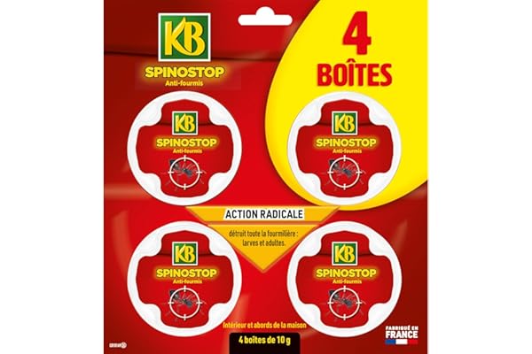 ✅ KB HOME DEFENSE Spinostop Anti-Fourmis Boîtes Appâts – Pack de 4 x ...