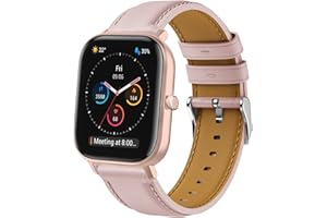 HATOLOVE Correa para Amazfit Active Pulsera, 20mm Correa de Reloj de Cuero Repuesto para Amazfit GTS, GTS 4, GTS 4 Mini, GTS 3, GTS 2, GTS 2 Mini, Amazfit Bip, Bip U, Bip U Pro, Bip 3, Bip 3 Pro, GTR Mini