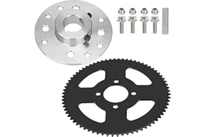 YOXUFA Go Kart Sprocket Hub 1" Bore 1/4" Keyway with #35 Chain 72 Tooth Rear Drive Sprocket 51mm Bore 4 Hole for Go Kart Cart Predator 212cc 79cc 420cc 6.5HP 3HP 13HP Engine Heavy Duty Steel Parts