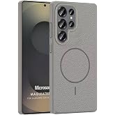 Microsonic Samsung Galaxy S25 Ultra Kılıf MagLeather Pro Gri [Galaxy S25 Ultra ile Uyumlu Kılıf - Gri]