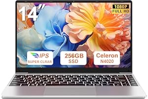‎BVATE bvate Laptop 14 Zoll Win11 256GB SSD Unterstützung 1TB Notebook Celeron N4020(bis2.8GHz) 1080p WiFi BT4.2 Deutscher Tastaturschutz und kabellose Maus-Silber-1
