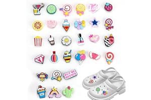 Dorart Home Shoe Charms 30pcs Adorno Zapatos Dijes para Mujeres, Niñas, Adultos DIY Adornos para Zapatos de Niños Niñas Presente de Cumpleaños Decorativos de Dibujos para Zapatos