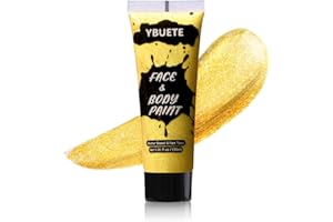 YBUETE Golden Face Body Paint, Professional Paint for Halloween Cosplay Costume Party, Full-coverage Multi-Color Cream Makeup Blendable Body Painting for Adults Halloween Cosplay SFX Makeup Paint
