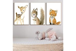 Martin Kench 3er Set Bilder Kinderzimmer Deko Junge Mädchen Poster Kinderbilder Wandgestaltung Wanddekoration Wandbilder Babyzimmer (Stil 2,20 * 30cm)