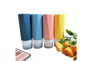MEIJMJIA -MH Lot de 4 bouteilles de voyage en silicone - 90 ml - Pour remplissage - Sans BPA - Approuvé par la FDA - Utilisé pour shampooing, lotion, rinçage et gel douche