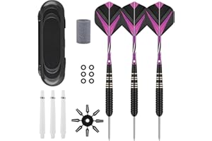 Deetenks 3 Pezzi Freccette Punta ​Acciaio 23 Grammi Freccette Punta Acciaio Professionali Darts di Metallo Professionale per Bordo di Freccette