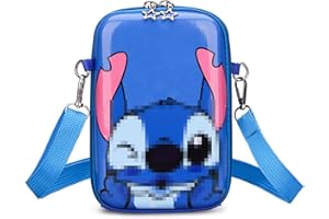 SYKEROUT Lilo Stitch, Bolso de Hombro Lilo Stitch Coin Purse Children's, Stitch Bolso de Mano para niñas, Monedero para niños, Regalo para niños con Correa Ajustable para el Hombro (Azul), Azul
