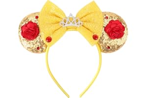 DRESHOW Mouse Ears Bow Headbands Glitter Party Decoration Cosplay Costume for Women