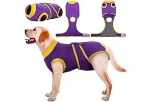Kuoser Combinaison de Récupération pour Chien, Protection Anti-Léchage pour Plaie Abdominale/Maladie de la Peau, Chiot Chemise Après Chirurgie, Col en E Alternative pour Petite Moyenne Grande Chien