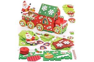 Baker Ross Kits de Trenes de Espuma de Papá Noel (Paquete de 2) Manualidades navideñas decorativas para niños (AR737)
