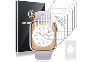 LK 8 Stück Schutzfolie fur Apple Watch Series 9/8/7 45mm und Apple Wtach Series SE 2/6/SE/5/4 44mm Folie, HD Klar Weich TPU Blasenfreie Displayschutz, Nicht Glas Maximale Abdeckung Selbstheilung
