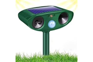 Ywuly Katzenschreck Garten, Katzenschreck Ultraschall Solar Tiervertreiber, Wasserdicht Marderschreck Mit IPX4 & PIR-Bewegungssensor Katzenschrecks für Garten, Wirksam Gegen Katzen, Hunde, Marder