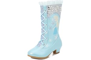 Monissy Ragazza Chic Stivali Suola Alta Morbida Pelliccia Inverno Stivali Neve Principessa Elsa Neve Cristallo Stampa Paillettes Fibbia Caviglia Fiocco Halloween Natale