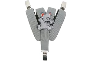 Olata Kinder Hosenträger mit Teddybär-Design | Elastische Y Hosenträger (0-2 Jahre) – 2 cm