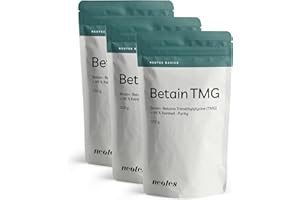 ‎NEOTES Betain TMG Pulver | 3 x 150g Trimethylglycin Beutel | Hohe Reinheit von über 98% | Vegan & Glutenfrei | Dosierlöffel inklusive | neotes