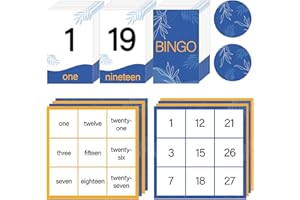 Sonwyoung 89 Pcs Bingo Game for Dementia Seniors Patients Products Including 29 Large Bingo Number Cards 54 Chips 6 Double-Sided Boards for Alzheimer's Dementia Activities Family Party