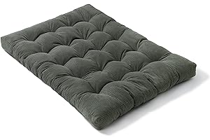 bananair - Futón Japonés Enrollable para 2 Personas, Cómodo y Grueso, Relleno de Espuma - Tela de Pana Ancha Suave y Elegante - Incluye Correas, Colchón Plegable Práctico (160x200 cm, Gris Oscuro)