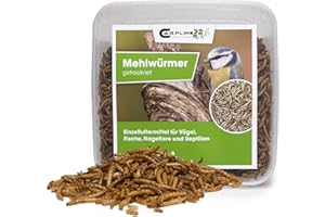 Carpline24 Getrocknete Mehlwürmer 2000 ml - Proteinreiche Insekten als Futter für Reptilien, Nager, Igel & Fische, Vogelfutter, Winterfutter
