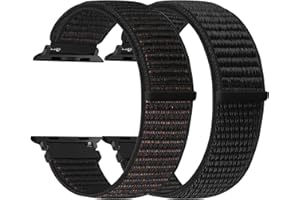 enkic Nylon Armband Kompatibel mit Apple Watch Armband 49mm 46mm 45mm 44mm 42mm 41mm 40mm 38mm Damen Herren, 2 Stück Ersatz Sport Uhrenarmband für iWatch Series 10 9 8 7 6 5 4 3 2 1 SE Ultra 2 Ultra