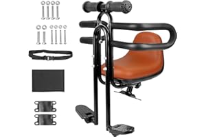 ZUKKA Asiento de bicicleta infantil – Soporte frontal, asiento delantero para niños con mango de barandilla, asiento de bicicleta para niños para bicicleta de adultos, asiento de bicicleta para bebé