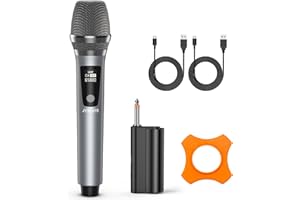 JYX Micrófono inalámbrico, UHF, micrófono dinámico de Karaoke con Receptor Recargable, micrófono de Mano para Karaoke, Boda, DJ, Fiesta, discurso, Iglesia, Clases