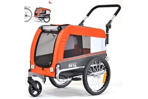 PAPILIOSHOP ZETA Rimorchio Carrello per il Trasporto in Bici del tuo Cane Passeggino Animali Domestici in 3 Taglie