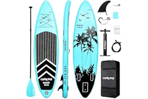 OWROMI Inflatable Stand Up Paddle Board 10'6"/32"6",SUP Surfboard for All Skill Levels Paddleboards with oar/Pump/Backpack/FootRope/Tail Fin/Waterproof Bag/Repair Kit