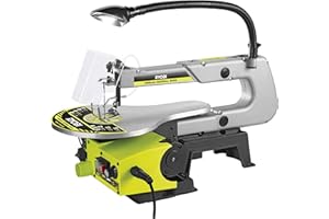 RYOBI - Scie Radiale Stationnaire RSW1240G – 70W, Lampe flexible, Coupe Précise, Butée Réglable pour Travaux bois, marqueterie et ornements