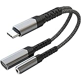 AWINLI USB C - 3,5 mm Kulaklık ve Şarj Aleti Adapt&ouml;r&uuml;, 2'si 1 Arada Aux - USB C Ses Jakı ve PD Hızlı Şarj Adapt&ouml;r&uuml;, iPhone 16