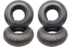 ‎HMH 4X HMH-Shop Schubkarren Set Mantel + Schlauch 4.80/4.00-8 Schubkarrenmantel 4er Set Decke Schubkarrenschlauch 4.80 Ersatzreifen 4.00-8 Karre Luftreifen 4 Stück Reifendecke 400x100mm Innenschlauch