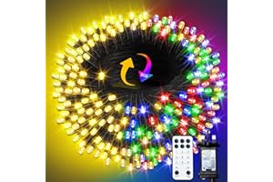 ARKOCHIC 35M Christmas Tree Lights, 300 LED Outdoor Christmas Lights, IP65 Waterproof Fairy Light Plug In, Linkable String Light with 11 Modes/Timer for Indoor Decorations Garden, Warmwhite/Multicolor