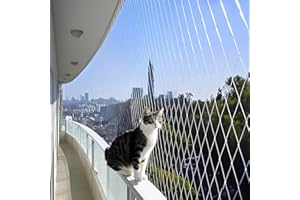 Grillix 3x10m Rete per Gatti, Rete Invisibile Protezione Balcone per Gatti, Resistente ai Morsi, Ai Raggi UV e alle Intemperie, per Balconi, Scale, Terrazzee e Finestre (Bianca)